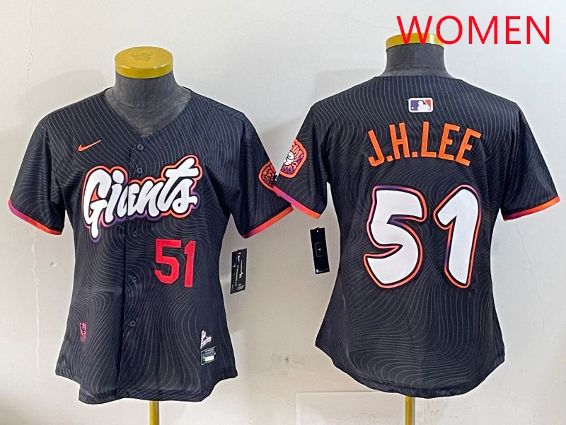 Women San Francisco Giants #51 J.H.Lee Black Joint Name Nike 2025 MLB Jersey style 3->women mlb jersey->Women Jersey